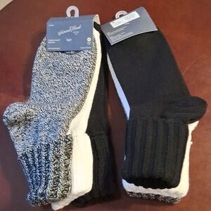 Universal Thread 2 Sets Black, White, and Gray Cotton‎ Blend Thick Socks